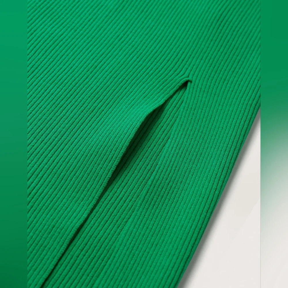 MANGO Ribbed Off The Shoulder Dress - Picture 9 of 9